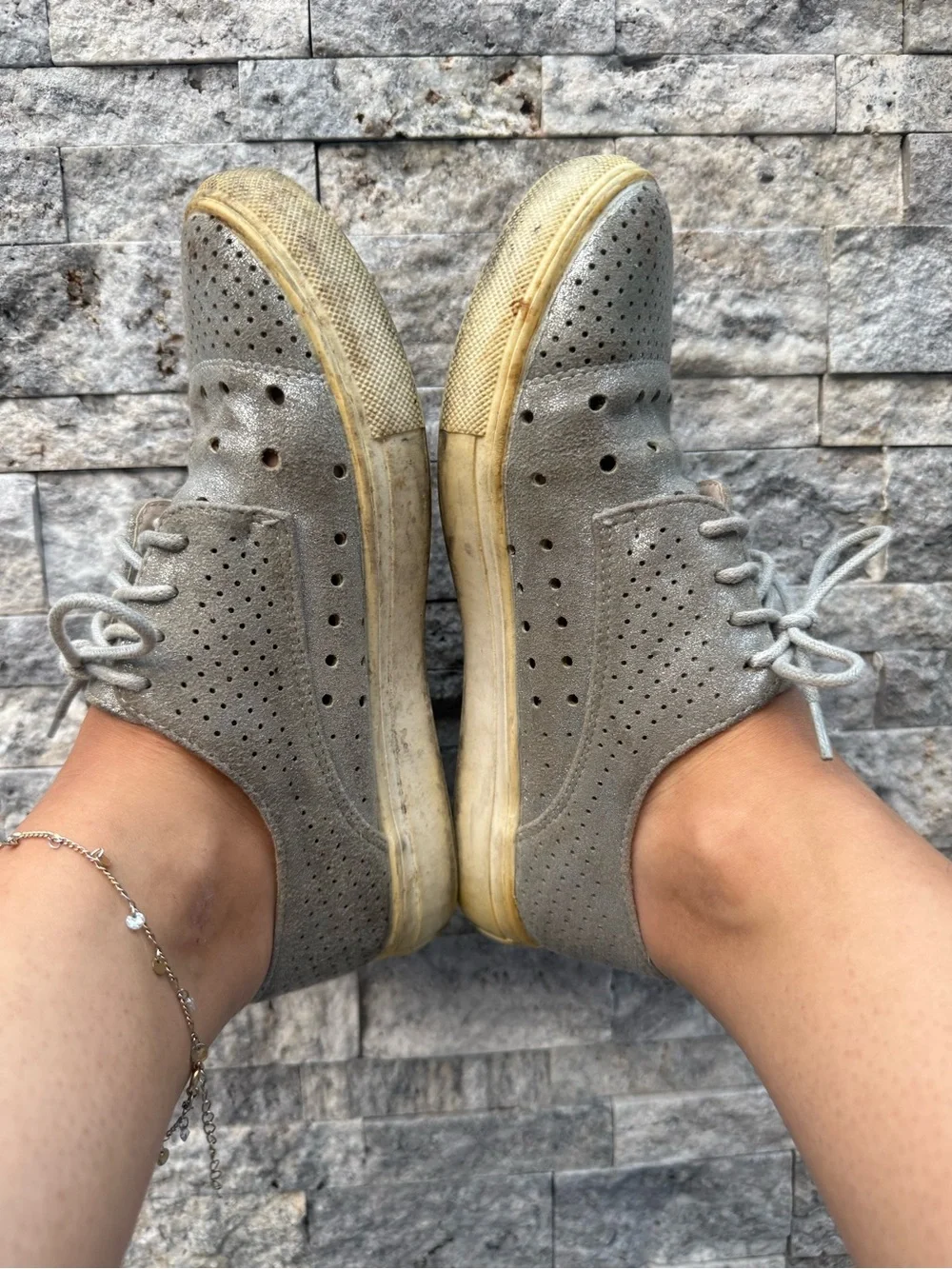 Well Loved Work Silver Shoes